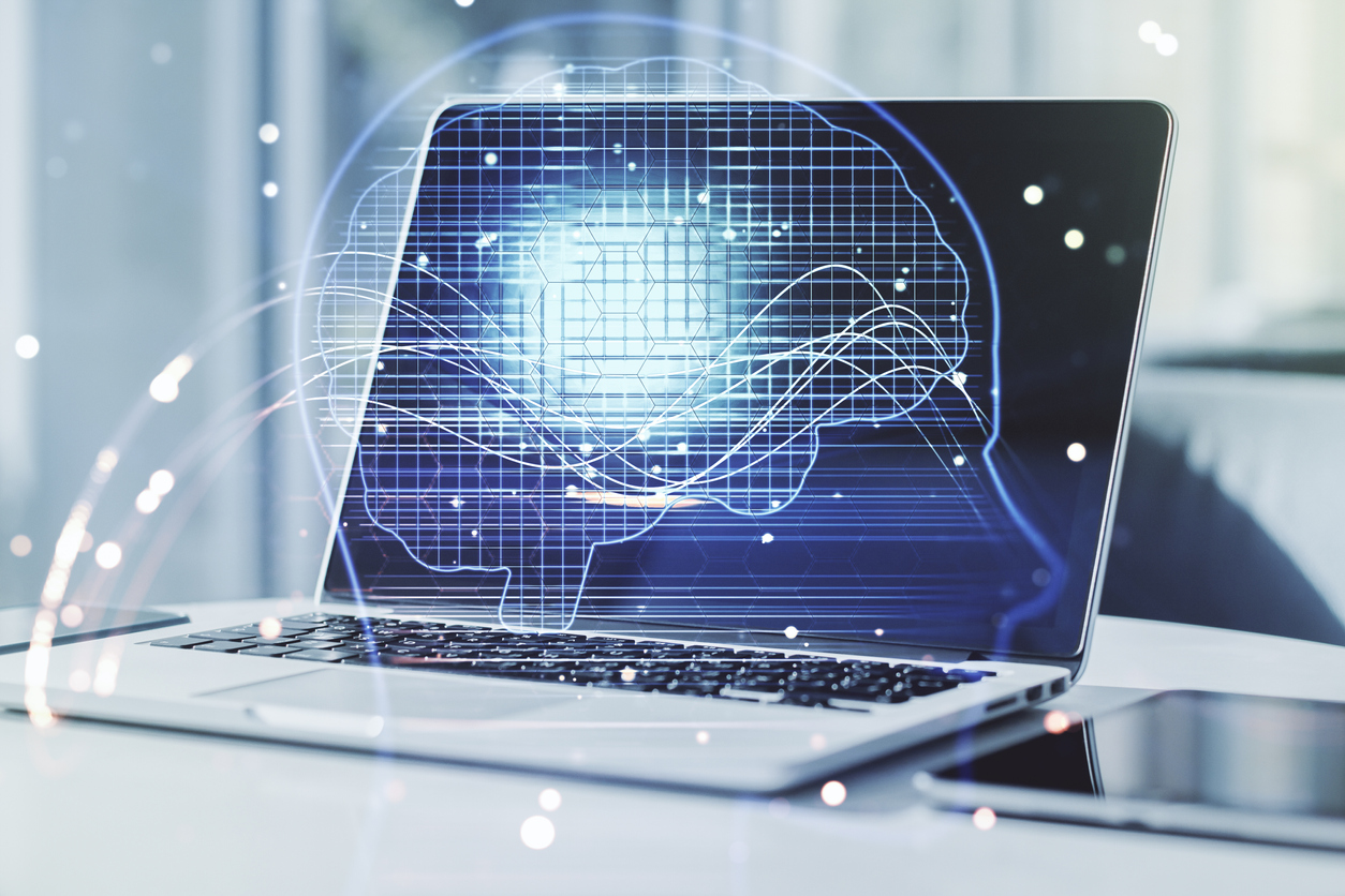 Laptop with AI visual overlay